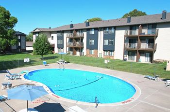 Outdoor swimming pool with sundeck